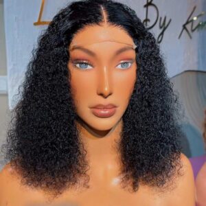 Full jerry curl closure on mannequin.